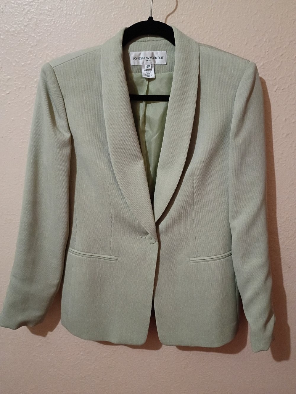 Jones New York Size 4 Petite Pale Sage Green Blazer